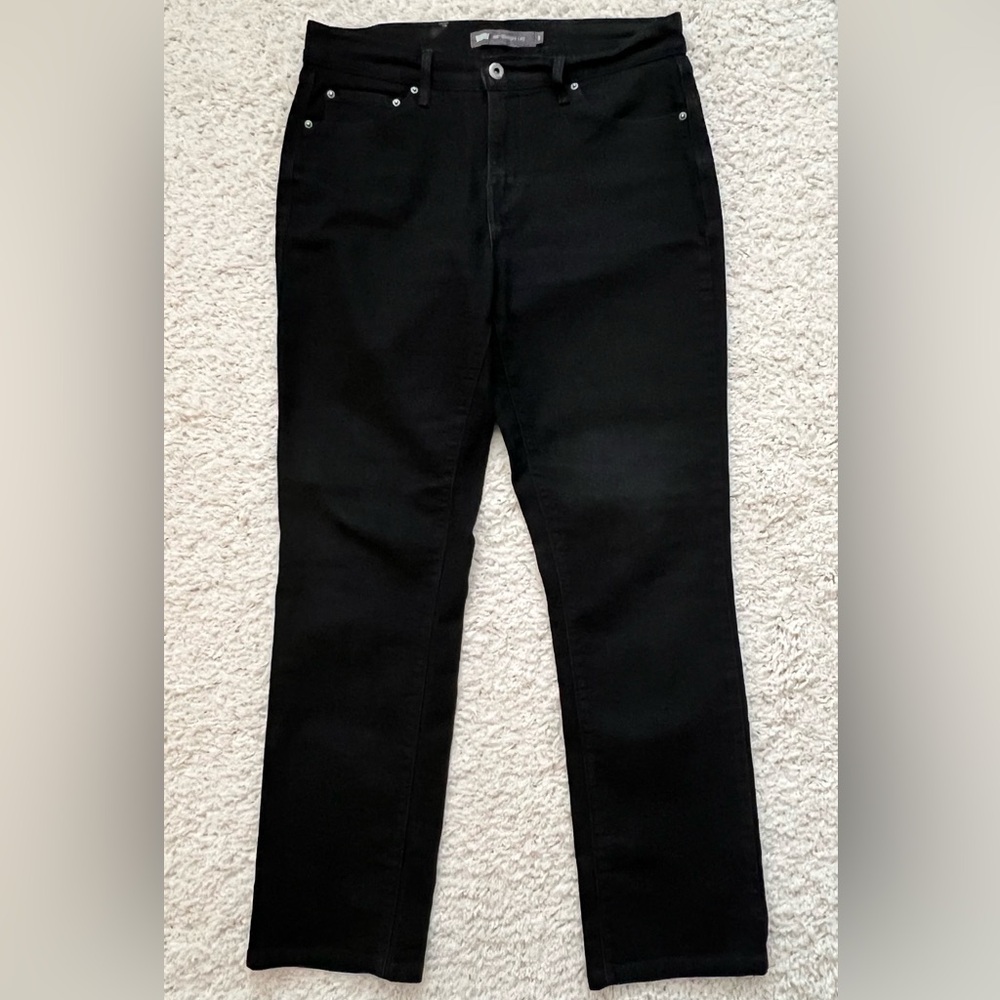 Levi's 505 Straight Leg Black Jeans Size 8